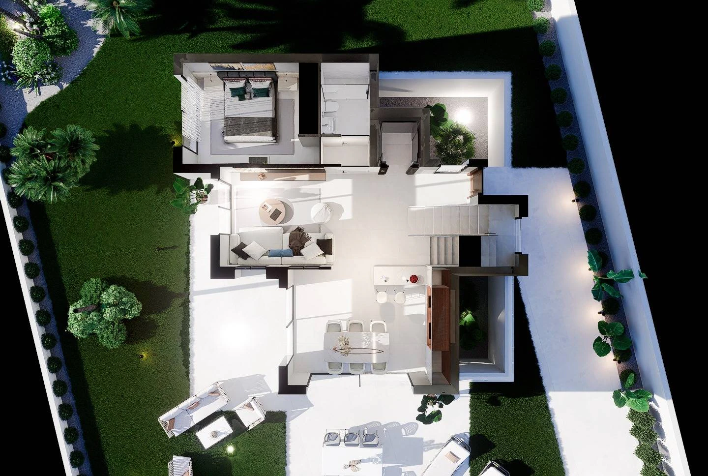 Villa de estilo moderno con vistas al mar y a la montaña en Finestrat