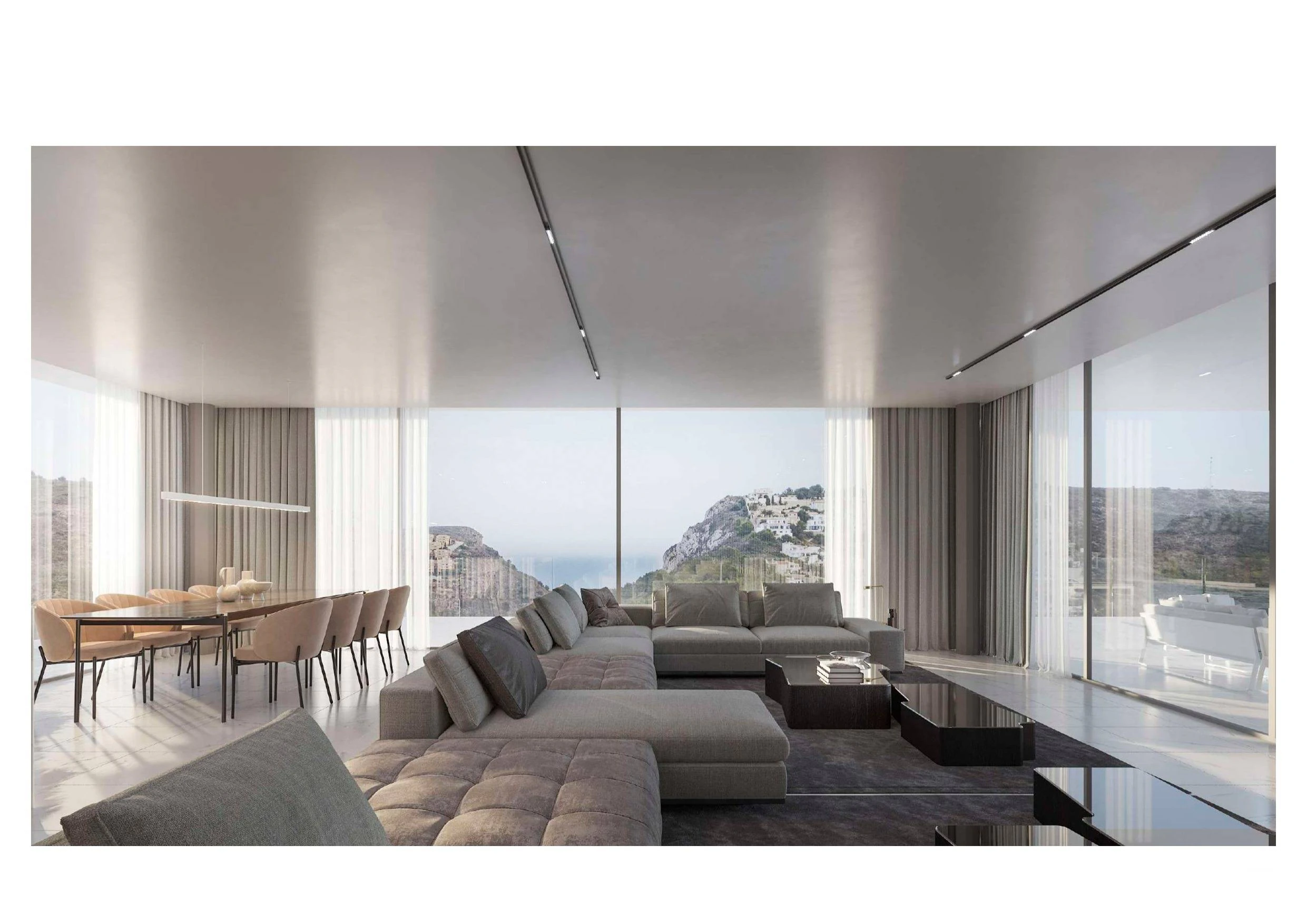 Villa Celestia. Vistas panorámicas del mar y la montaña en esta villa a la venta en Moraira