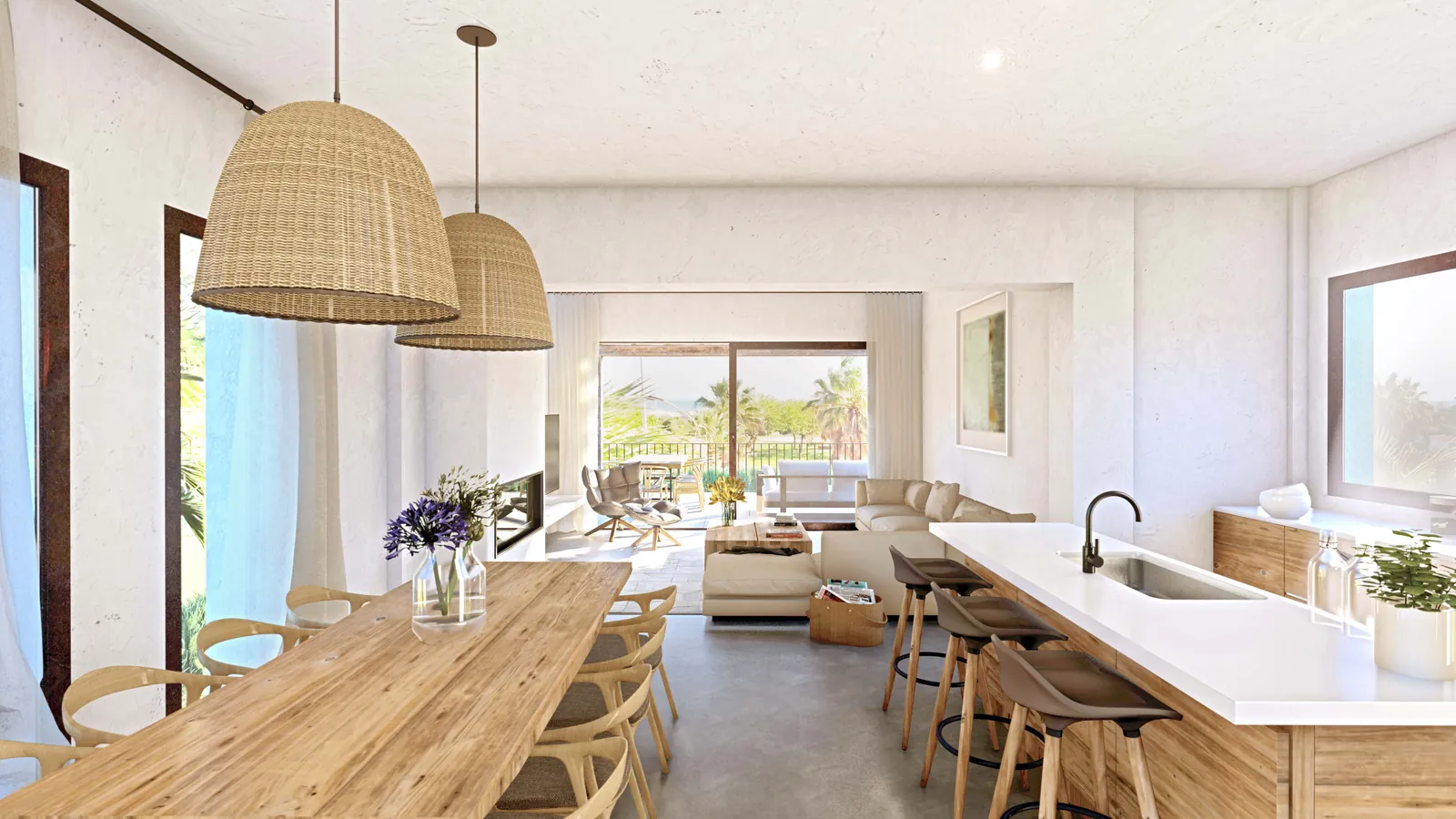 Villa de estilo ibicenco en primera línea de playa en Rabdells, Oliva