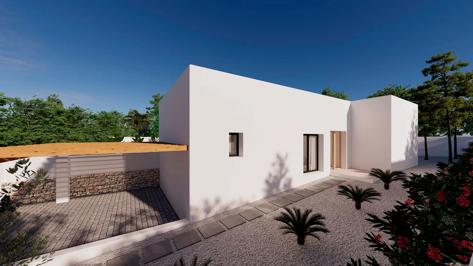 Ebenerdige Villa im Ibiza-Stil in Moraira zu verkaufen