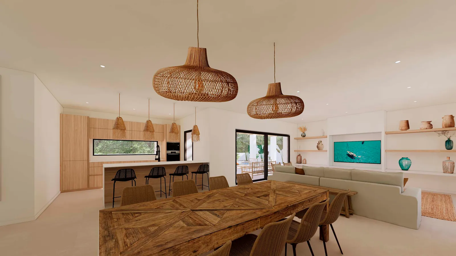 Nueva villa de estilo Ibicenco en venta cerca Moraira