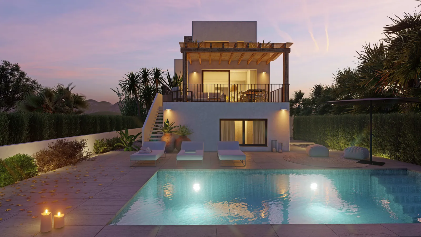 Villa de style ibicenco en bord de mer &agrave; Rabdells, Oliva