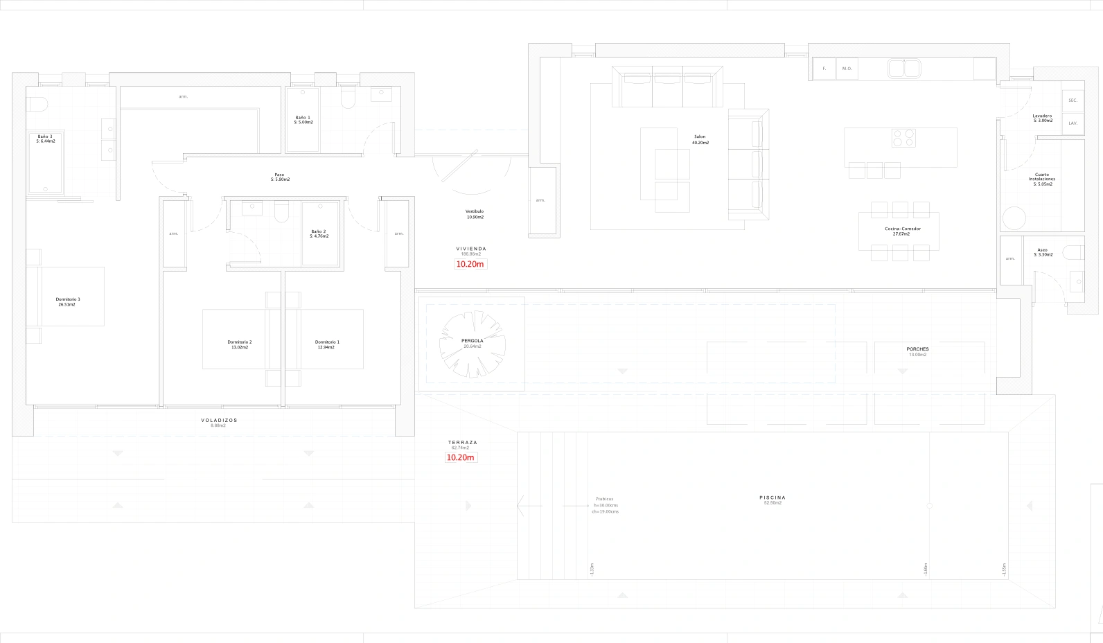 Proyecto de villa en una sola planta en venta en Calpe