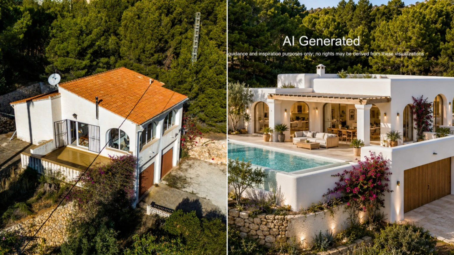 Zeezicht villa en extra grondstuk te koop in Calpe