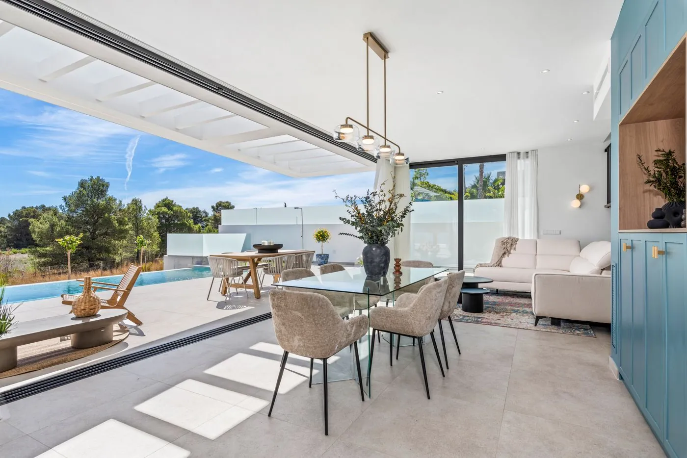 Contemporary newly built villas surrounded by mountains in Polop de la Marina.