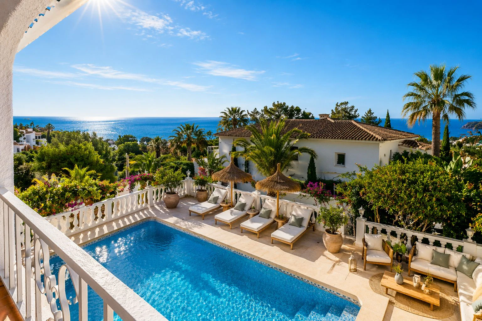 Mediterranean retreat with an Ibizan feel and panoramic views in Altea