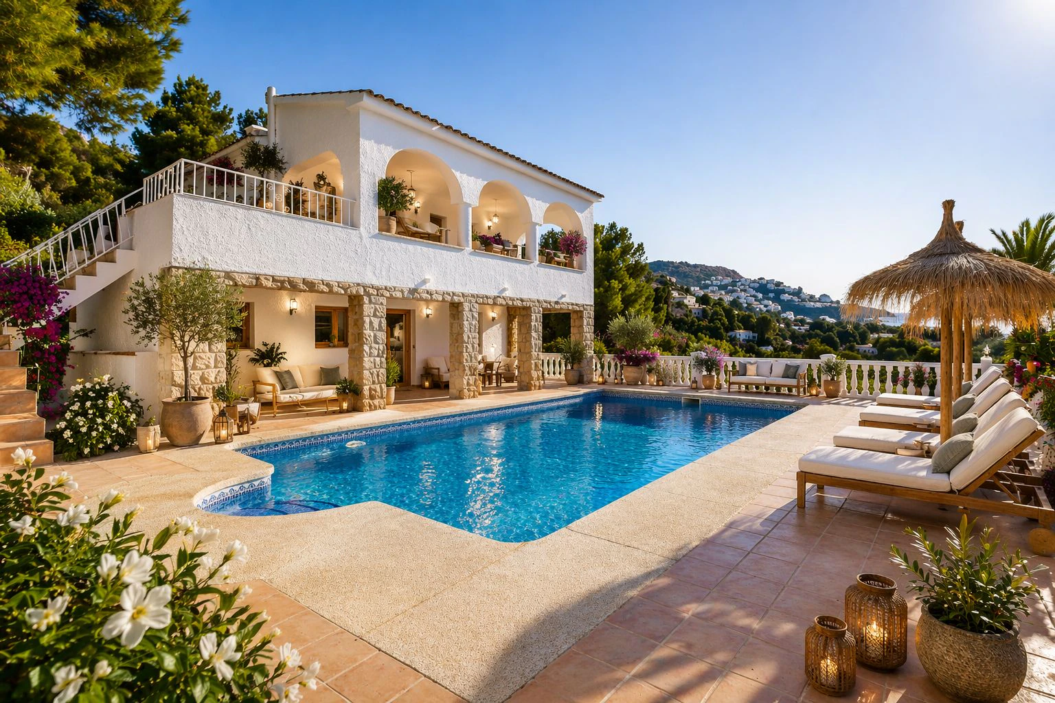 Mediterranean retreat with an Ibizan feel and panoramic views in Altea