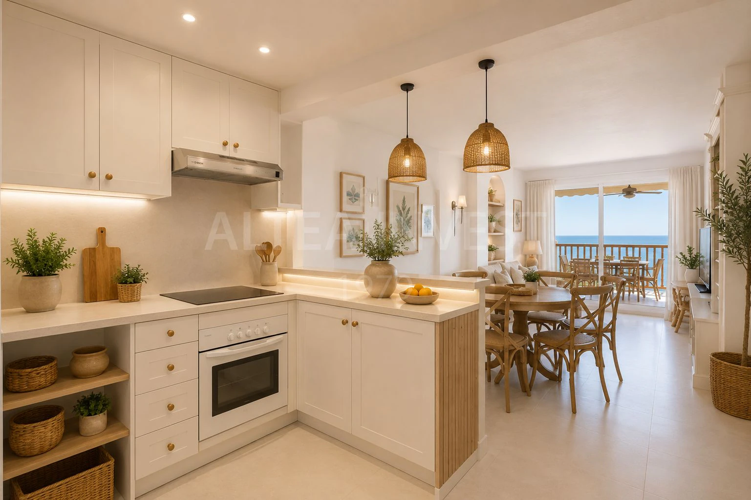 1552 - Beachfront Apartment with Panoramic Sea Views in Mascarat, Campomanes Marina