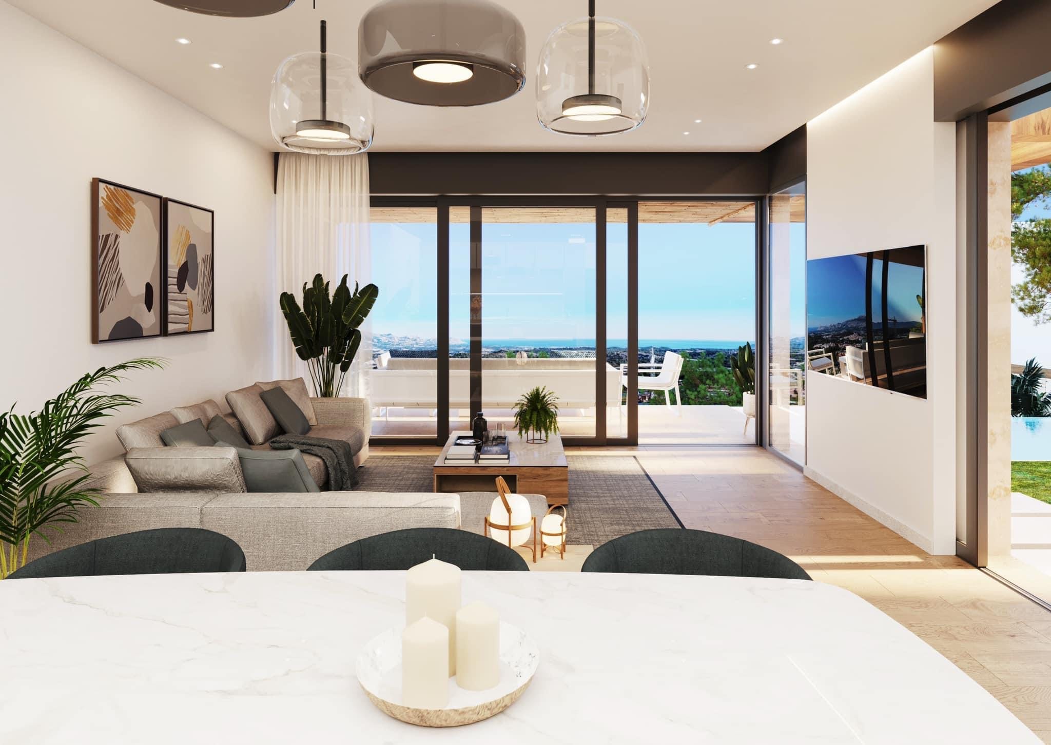 New modern villa with sea views for sale in Polop.