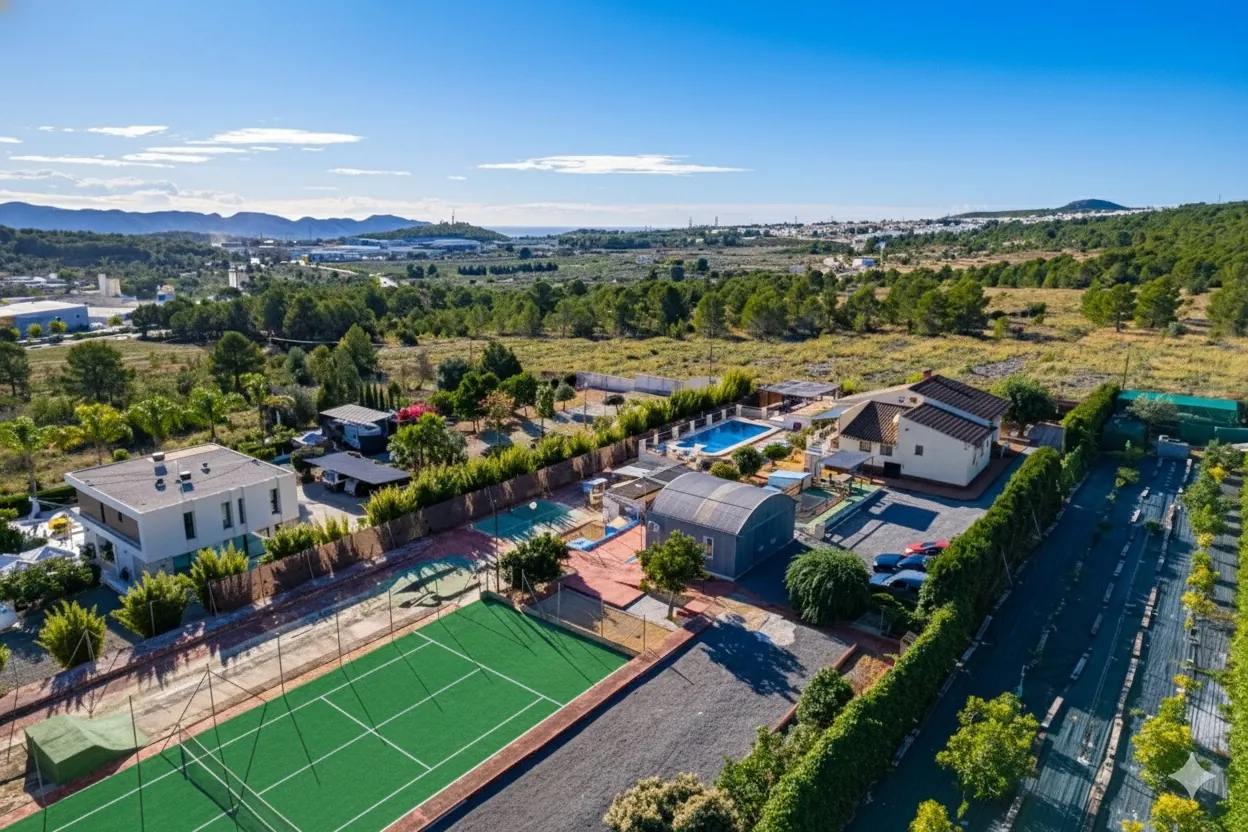 Vila spațioasă cu zone sportive și apartament pentru oaspeți de vânzare în Polop.