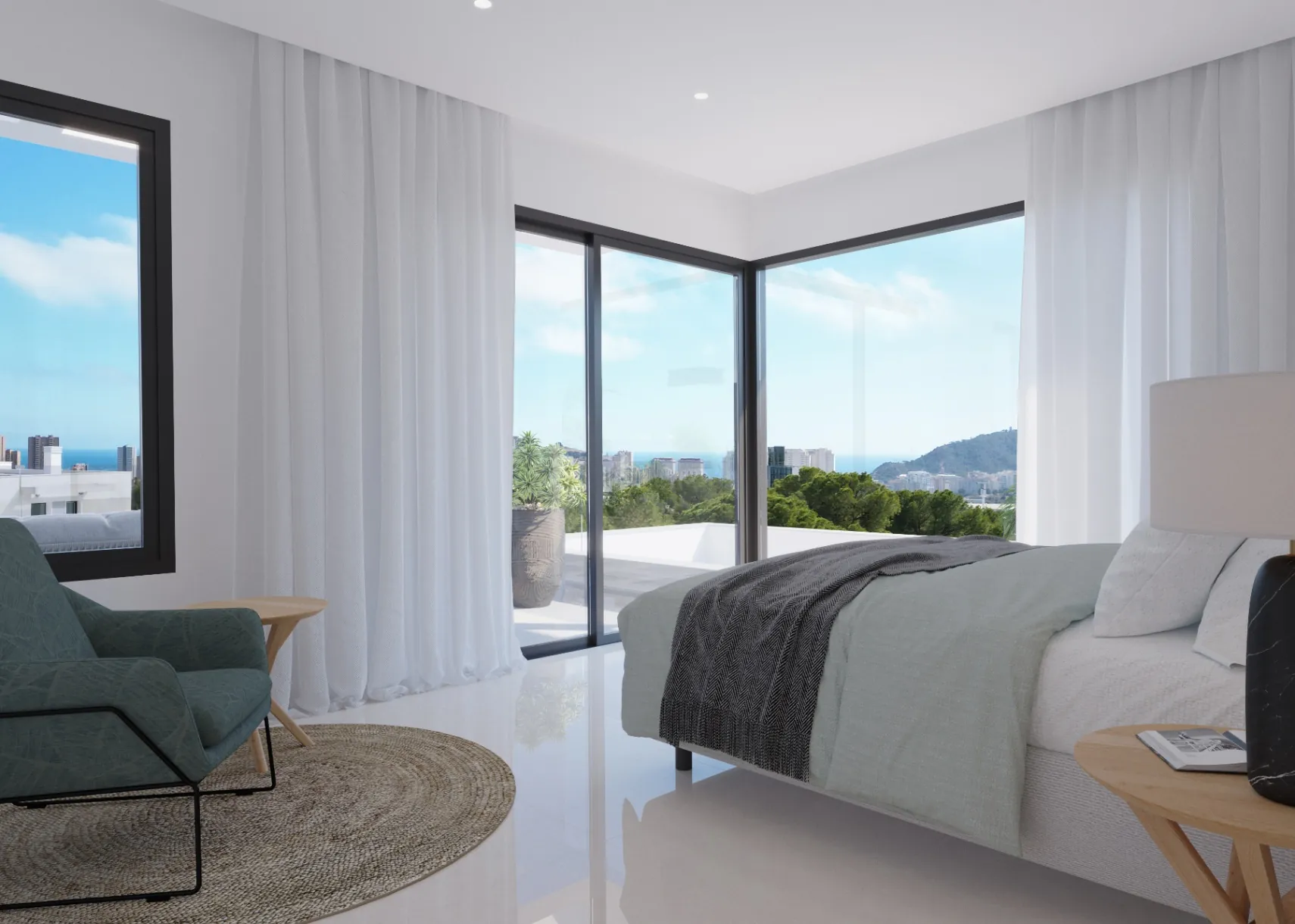 Vila modernă nou construită, cu vedere la mare și design excepțional, de vânzare în Finestat.