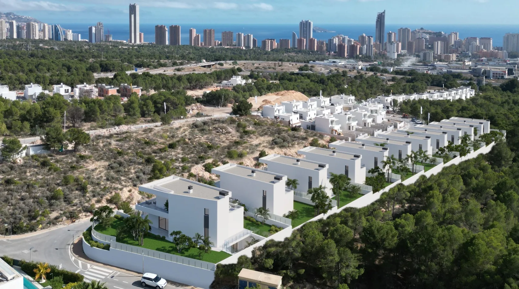 Vila modernă nou construită, cu vedere la mare și design excepțional, de vânzare în Finestat.