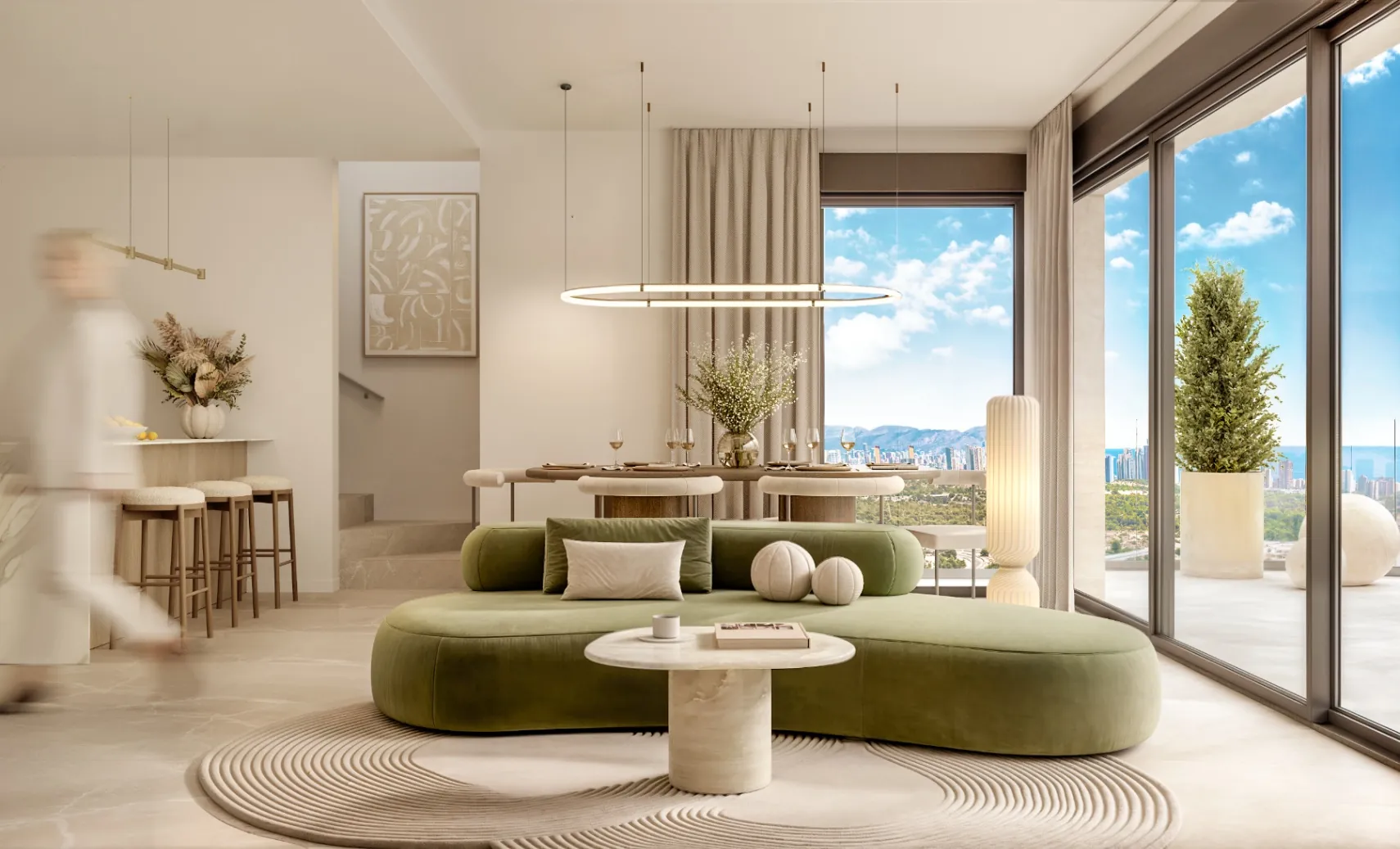 Vile de lux cu 3 dormitoare cu vedere la mare de vânzare în Finestrat