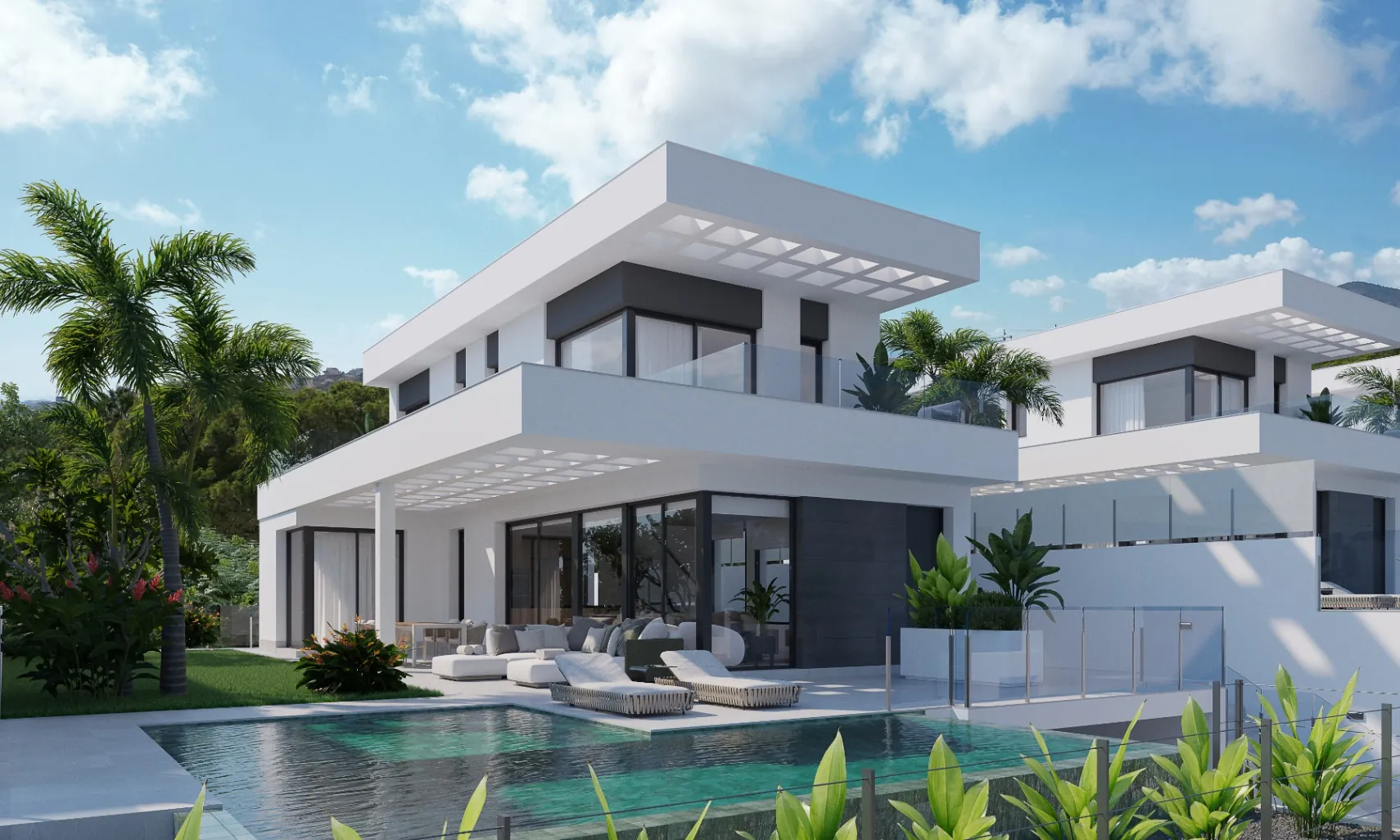 Vila modernă nou construită, cu vedere la mare și design excepțional, de vânzare în Finestat.