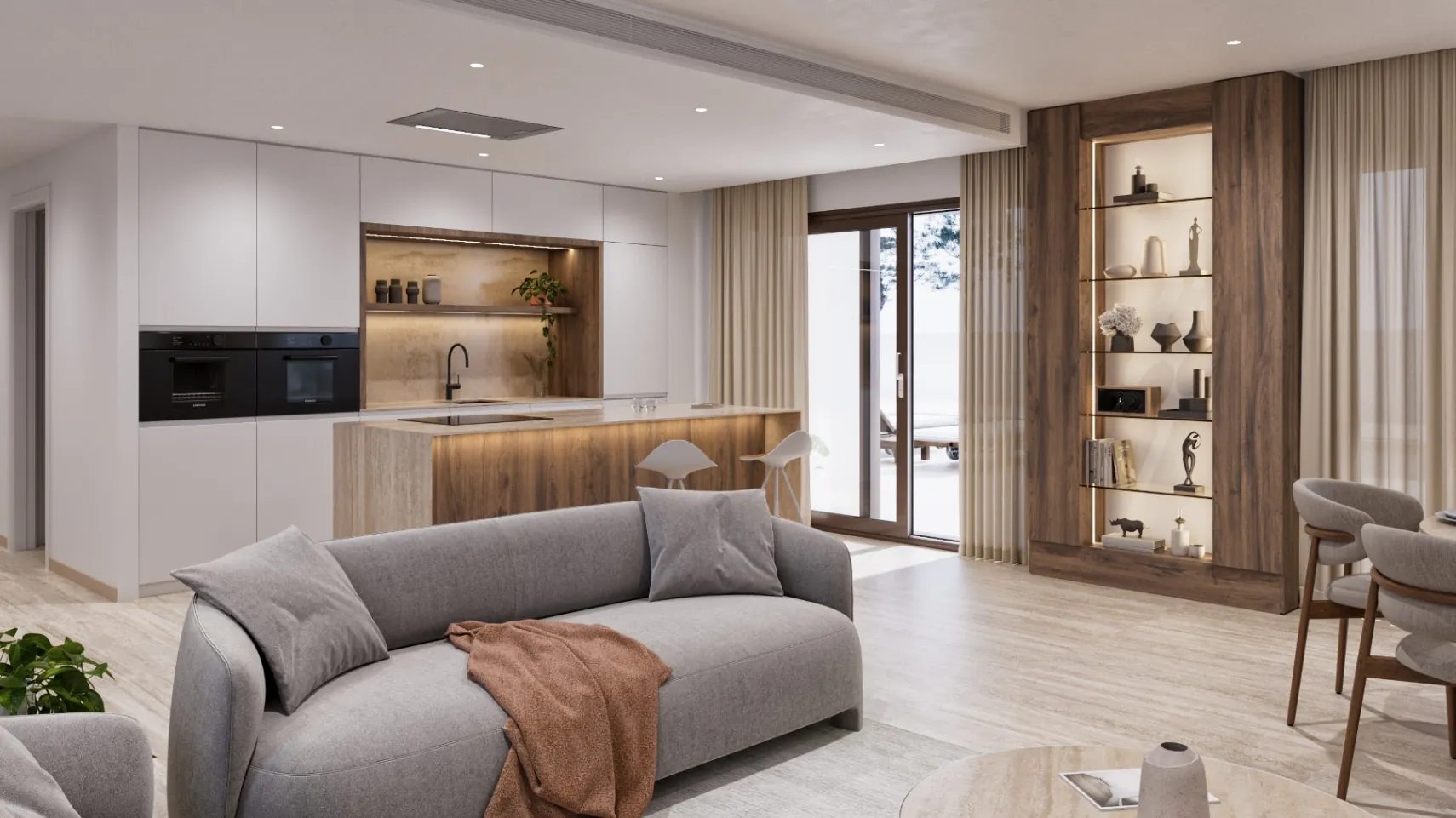 Nouă vilă nou-construită orientată spre sud de vânzare în Calpe, cu piscină, garaj și vederi iconice ale Peñón de Ifach.