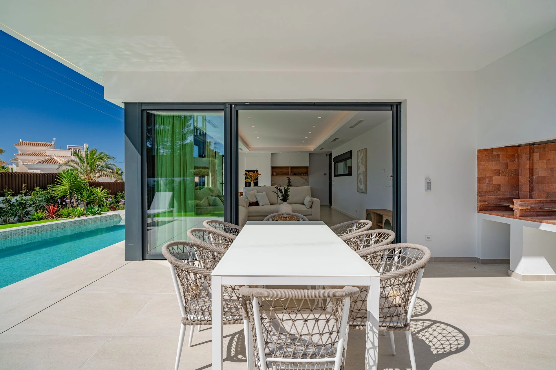 Luxury villa inspired by Ibiza with sea views and a rooftop oasis for sale in Calpe.