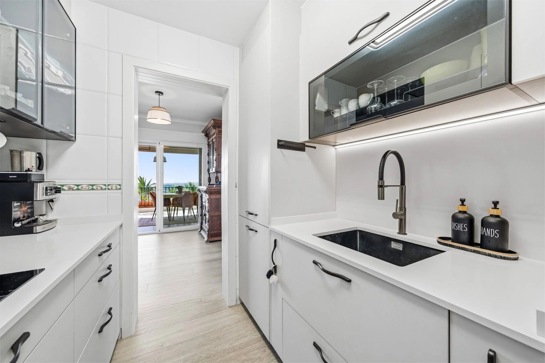 Elegant townhouse with panoramic sea views and dual terraces for sale in Altea Hills.