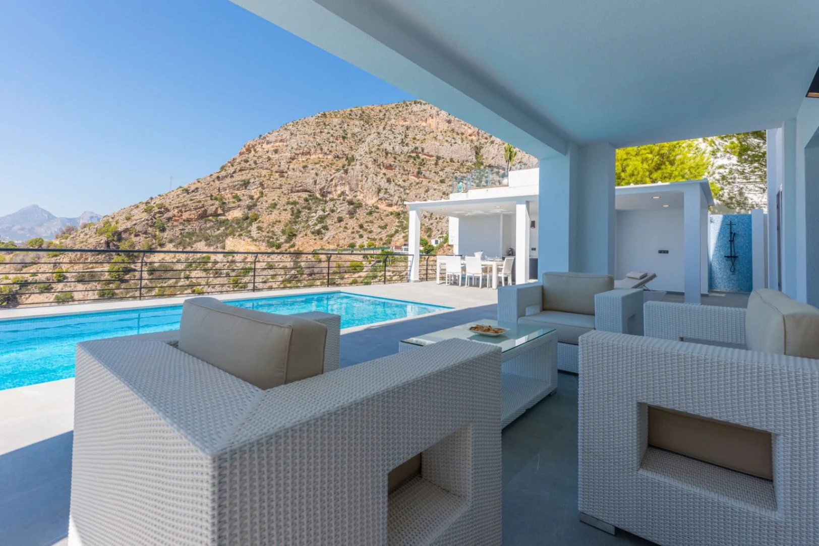 Designer villa with endless views of the Costa Blanca for sale in Altea Hills.