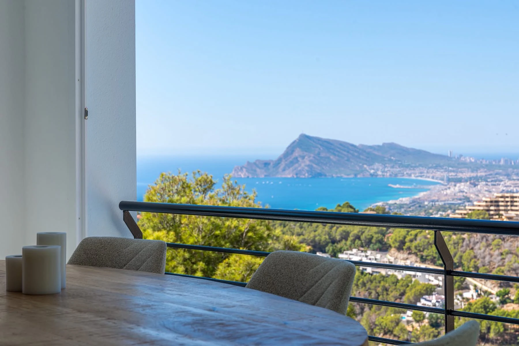 Designer villa with endless views of the Costa Blanca for sale in Altea Hills.