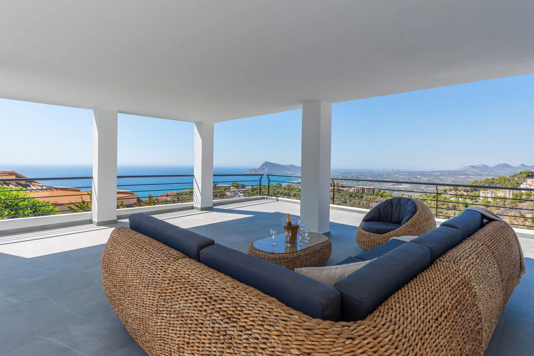 Designer villa with endless views of the Costa Blanca for sale in Altea Hills.