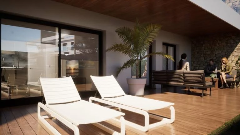 Apartament nou exclusiv, mobilat, cu grădină privată și piscină privată de vânzare în Finestrat / Benidorm.