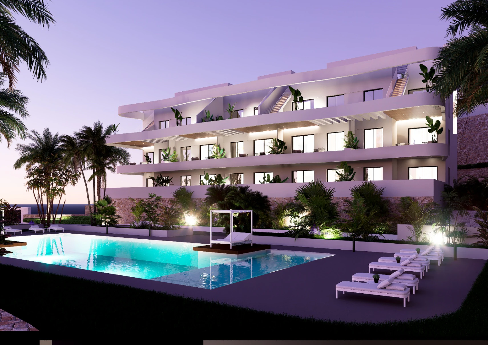 Apartament modern nou de vânzare în Finestrat cu vedere la mare.