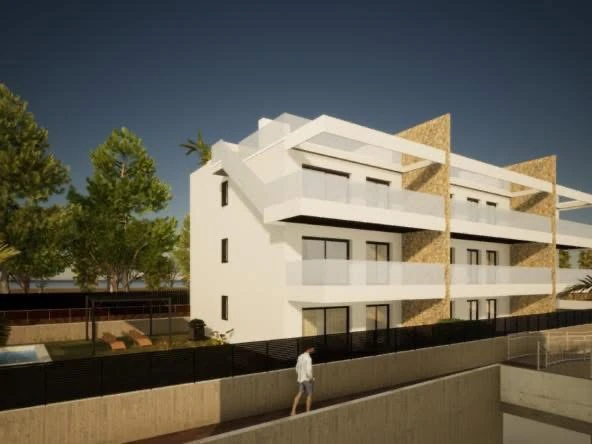 Apartament nou exclusiv, mobilat, cu grădină privată și piscină privată de vânzare în Finestrat / Benidorm.