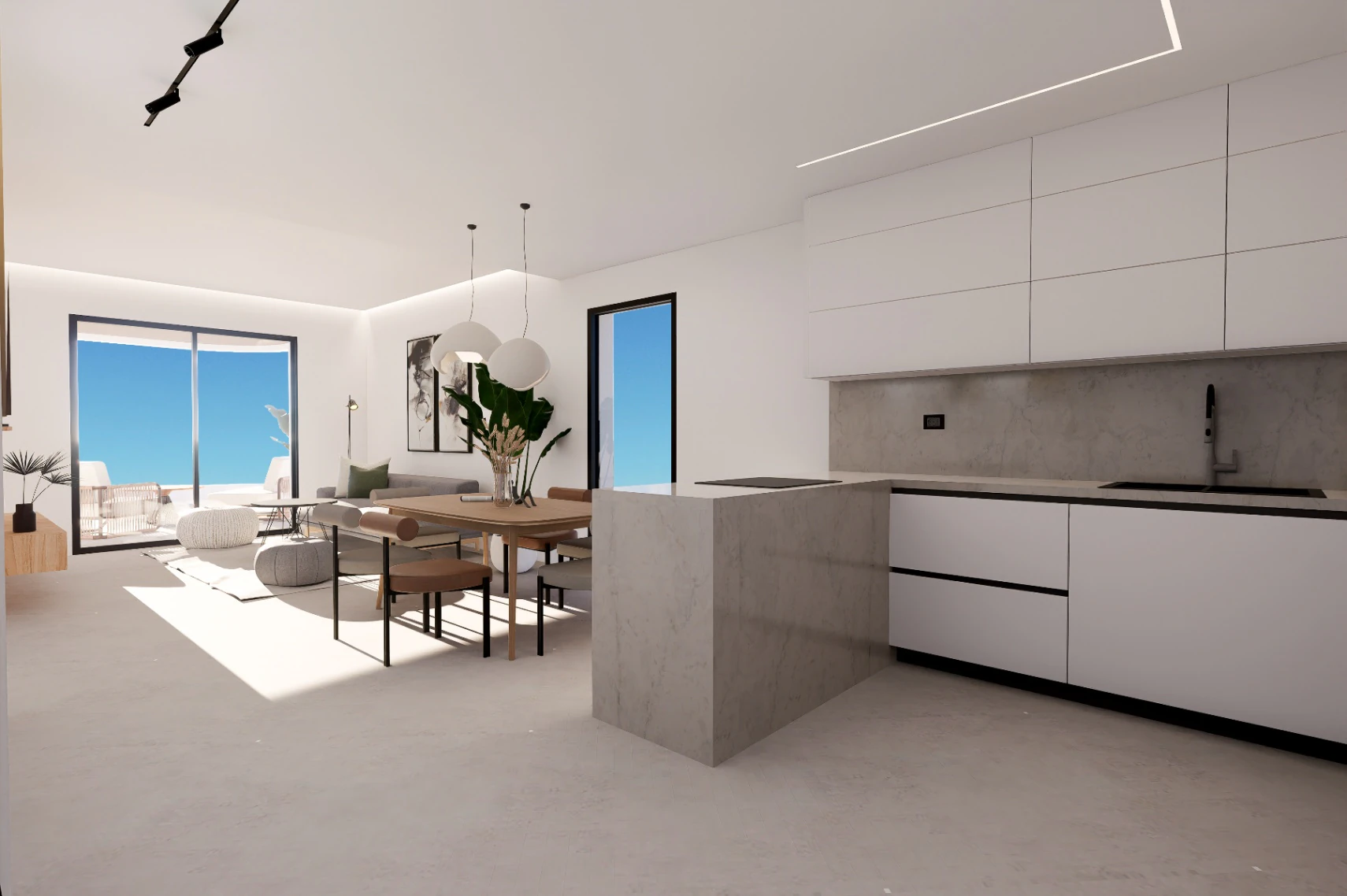 Apartament modern nou de vânzare în Finestrat cu vedere la mare.