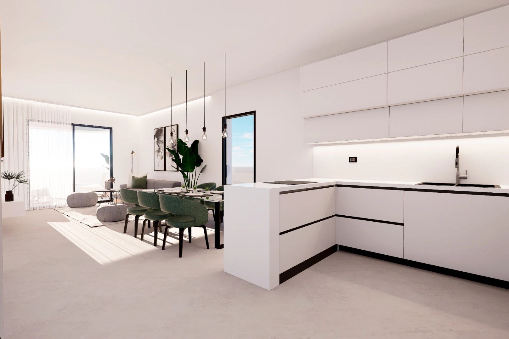 Apartament modern nou de vânzare în Finestrat cu vedere la mare.