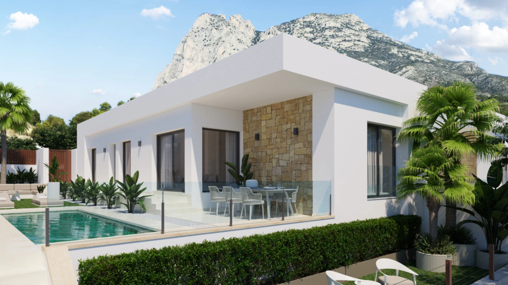Casă modernă mediteraneană cu subsol de vânzare în Finestrat