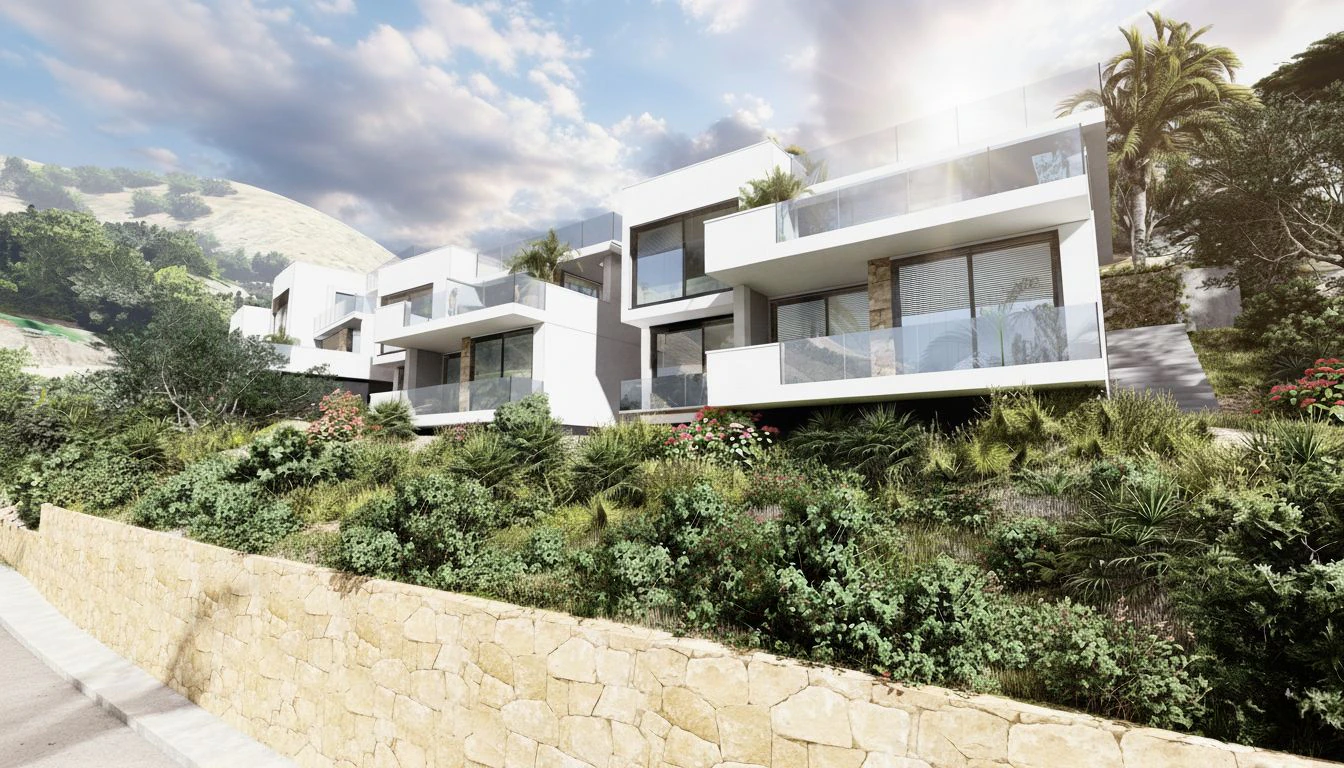 Contemporary luxury villas under construction in Sierra de Altea, Costa Blanca