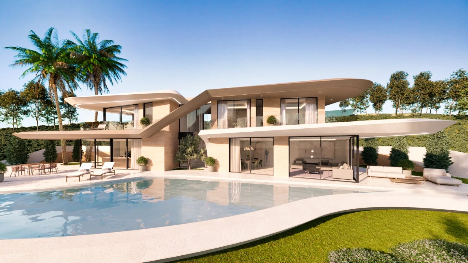 Moderne villa met uitzicht op zee en de bergen in Javea