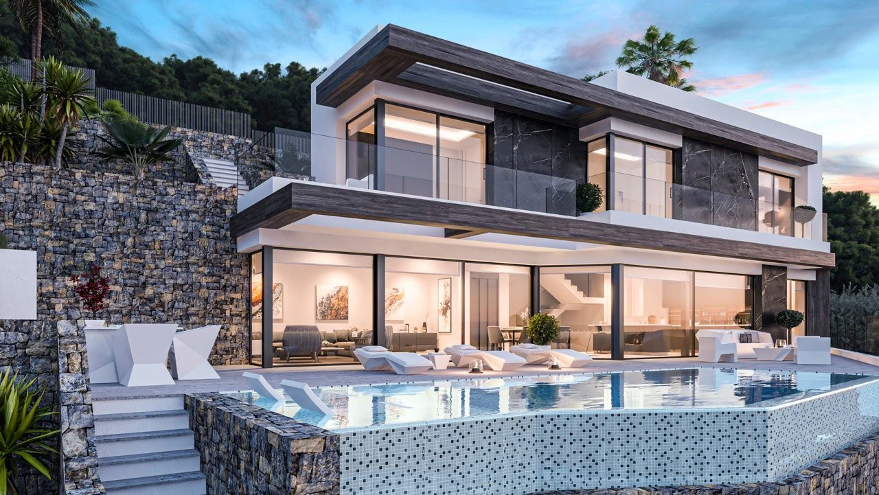 Moderne luxe villa met panoramisch uitzicht op zee in Calpe