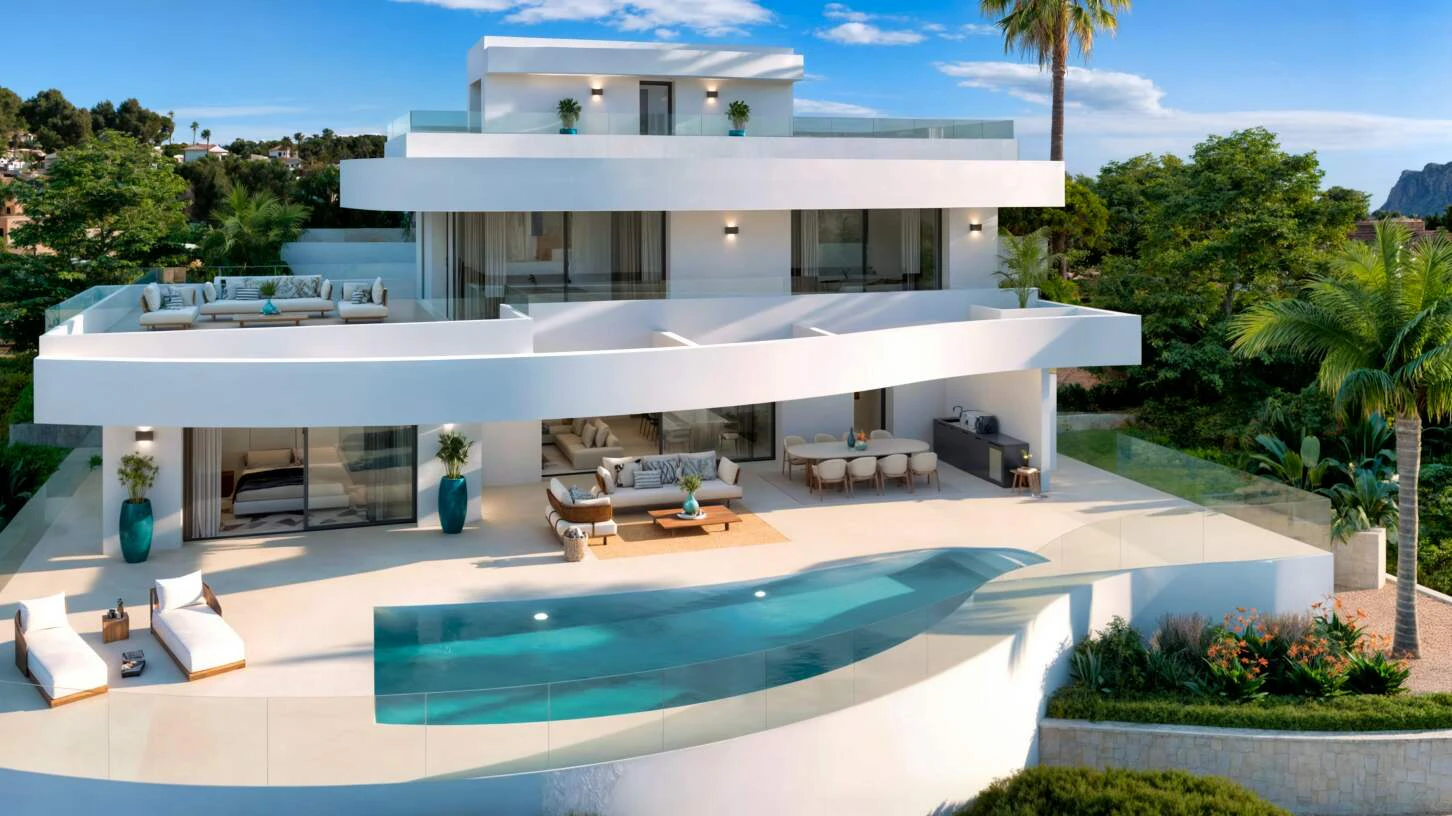 Modern luxury villa facing south with fabulous 180º sea views in Calpe