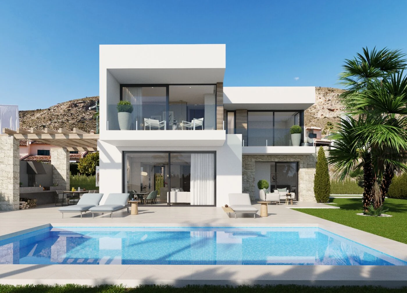 Indrukwekkende, moderne villa te koop in Sierra Cortina, Finestrat
