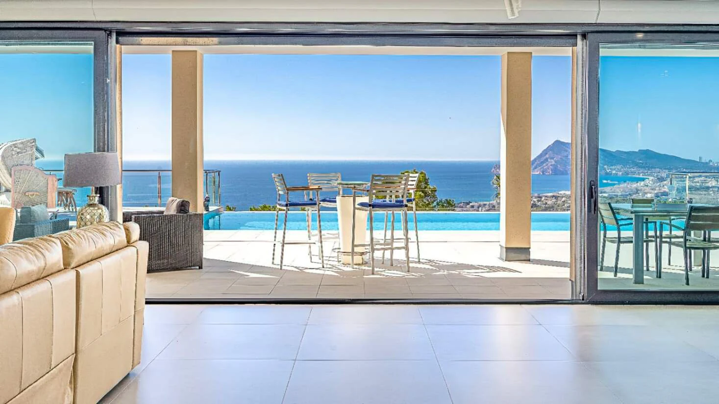 Luxury modern design villa with infinity pool, spacious rooms, and unique views of the sea in Altea, Costa Blanca