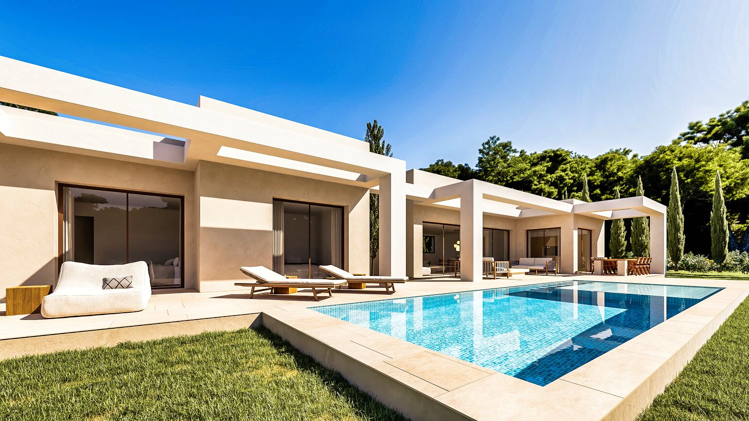 Moderne gelijkvloerse villa te koop in Javea