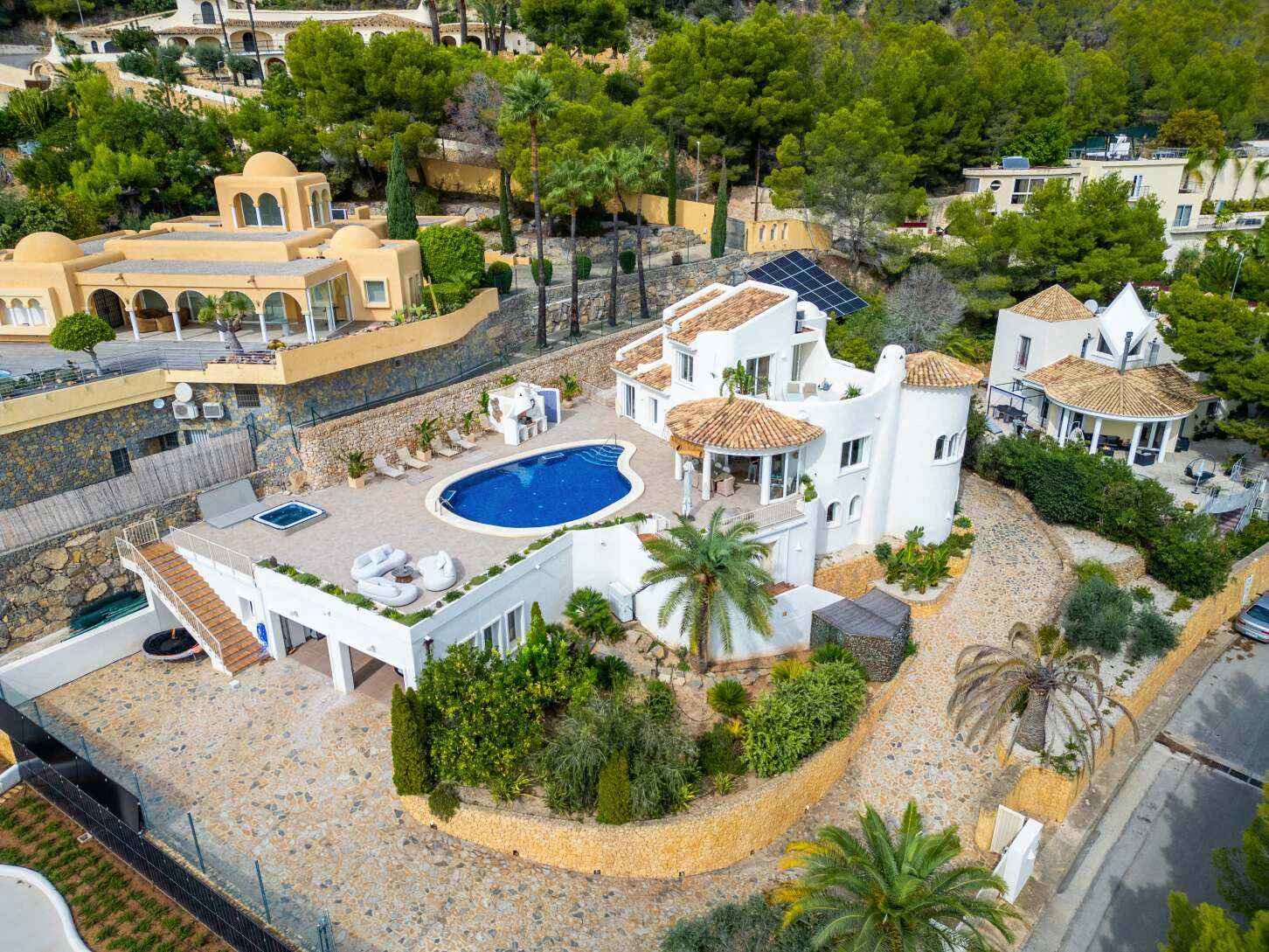 Dream Ibizan-style villa with guest apartment in a serene area  with sea views in Altea-Santa Clara, Costa Blanca
