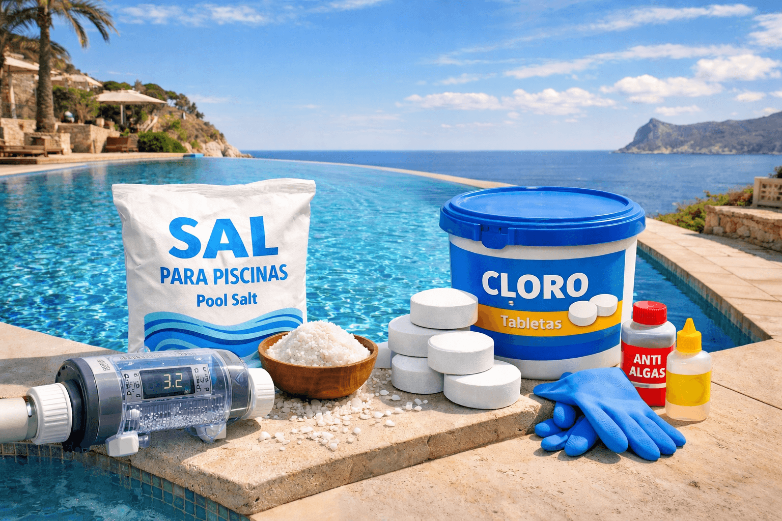 Mantenimiento de piscinas en la Costa Blanca: ¿Es mejor la sal o el cloro?