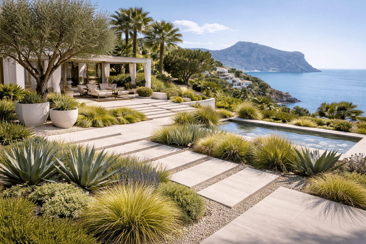 Paisajismo mediterráneo sostenible: Jardines de lujo con bajo consumo de agua