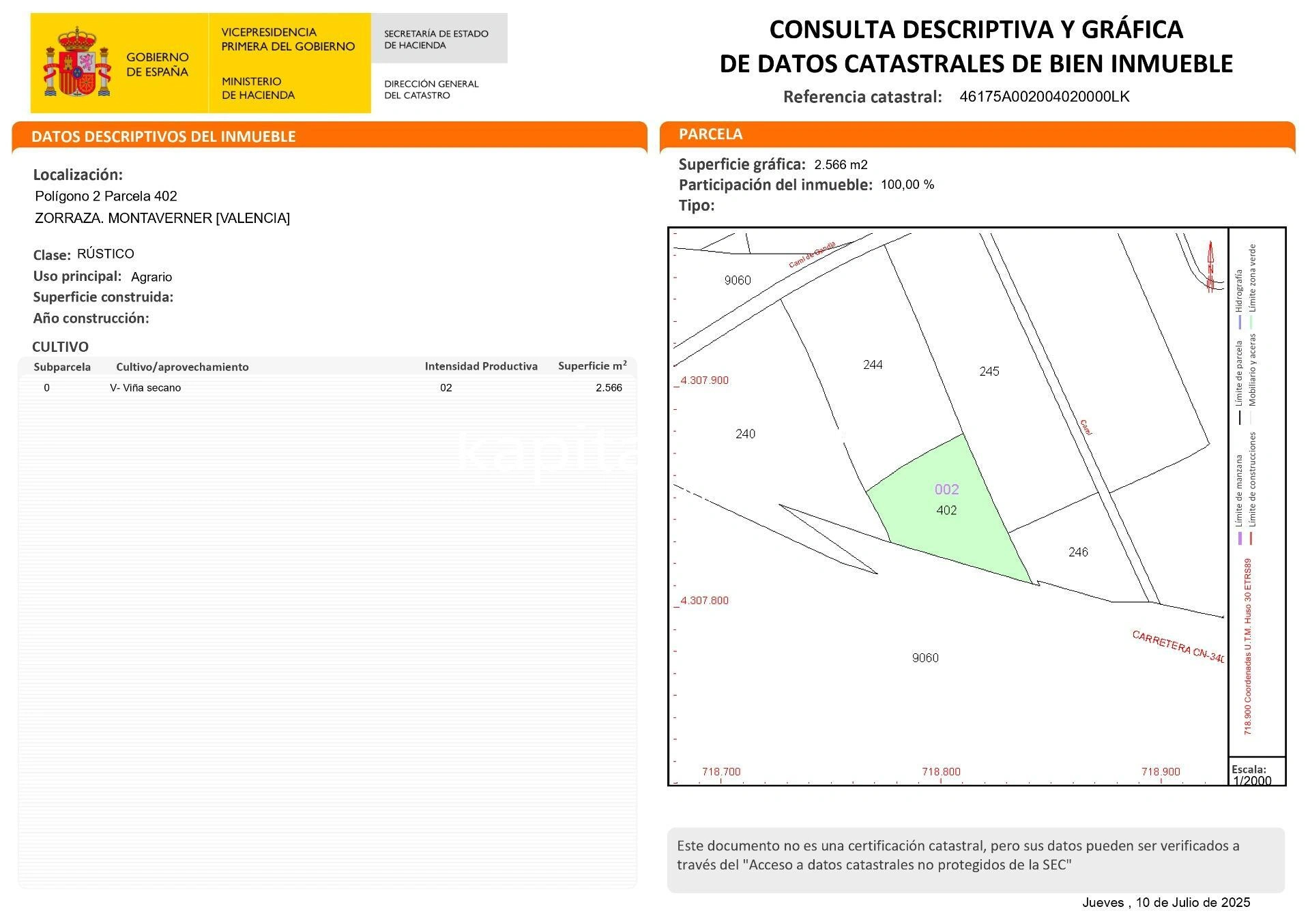 10000 - Parcelas a la venta en Bufali, Montaverner y Alfarrasi