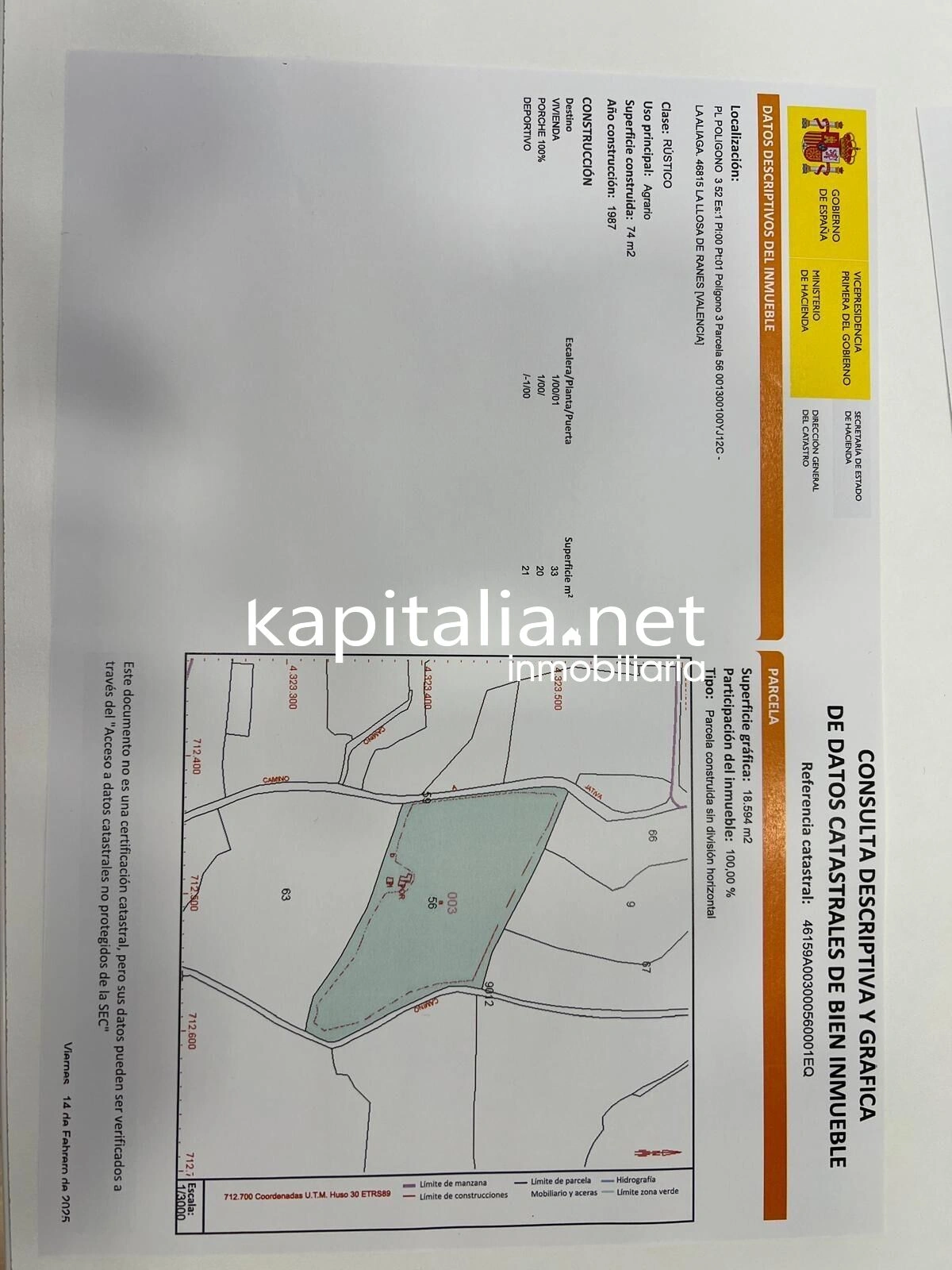 09780 - FINCA DE NARANJOS A LA VENTA EN LA LLOSA DE RANES