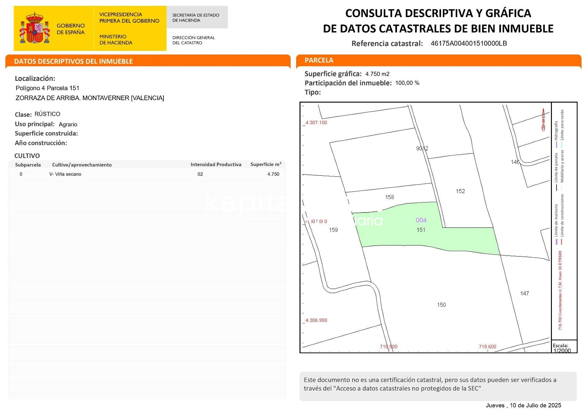 10000 - Parcelas a la venta en Bufali, Montaverner y Alfarrasi