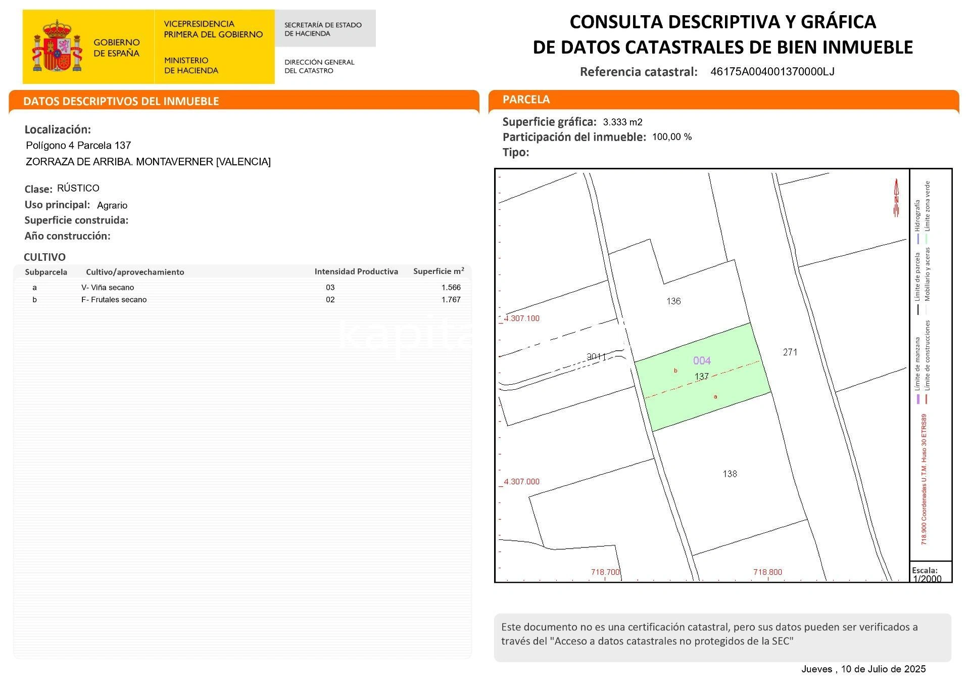 10000 - Parcelas a la venta en Bufali, Montaverner y Alfarrasi