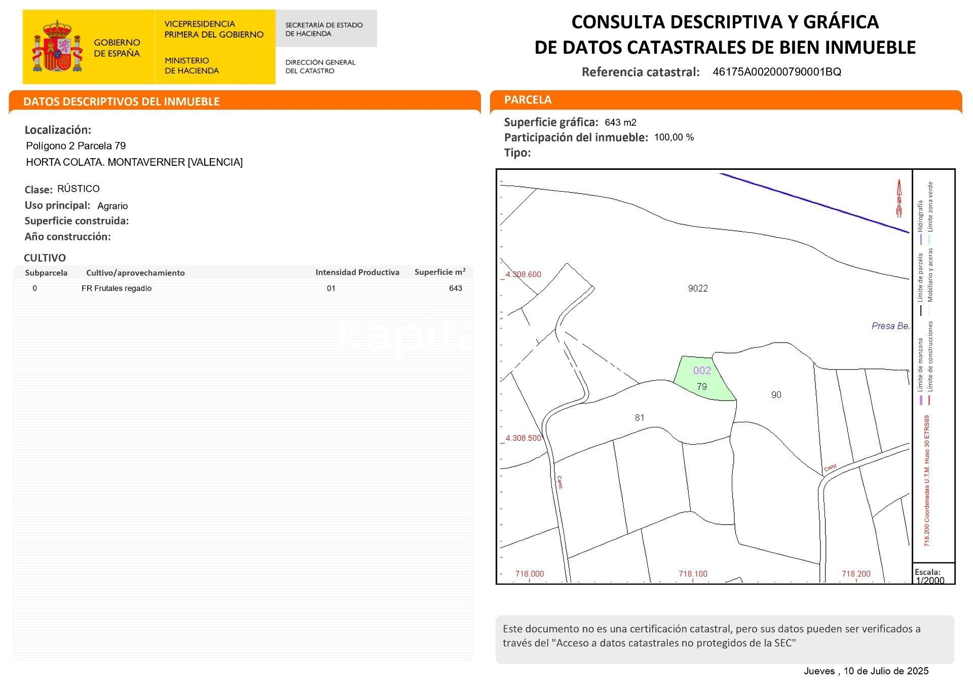 10000 - Parcelas a la venta en Bufali, Montaverner y Alfarrasi