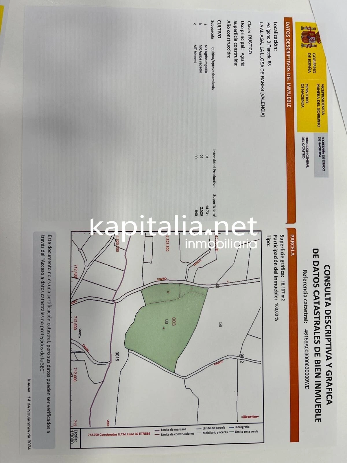 09780 - FINCA DE NARANJOS A LA VENTA EN LA LLOSA DE RANES