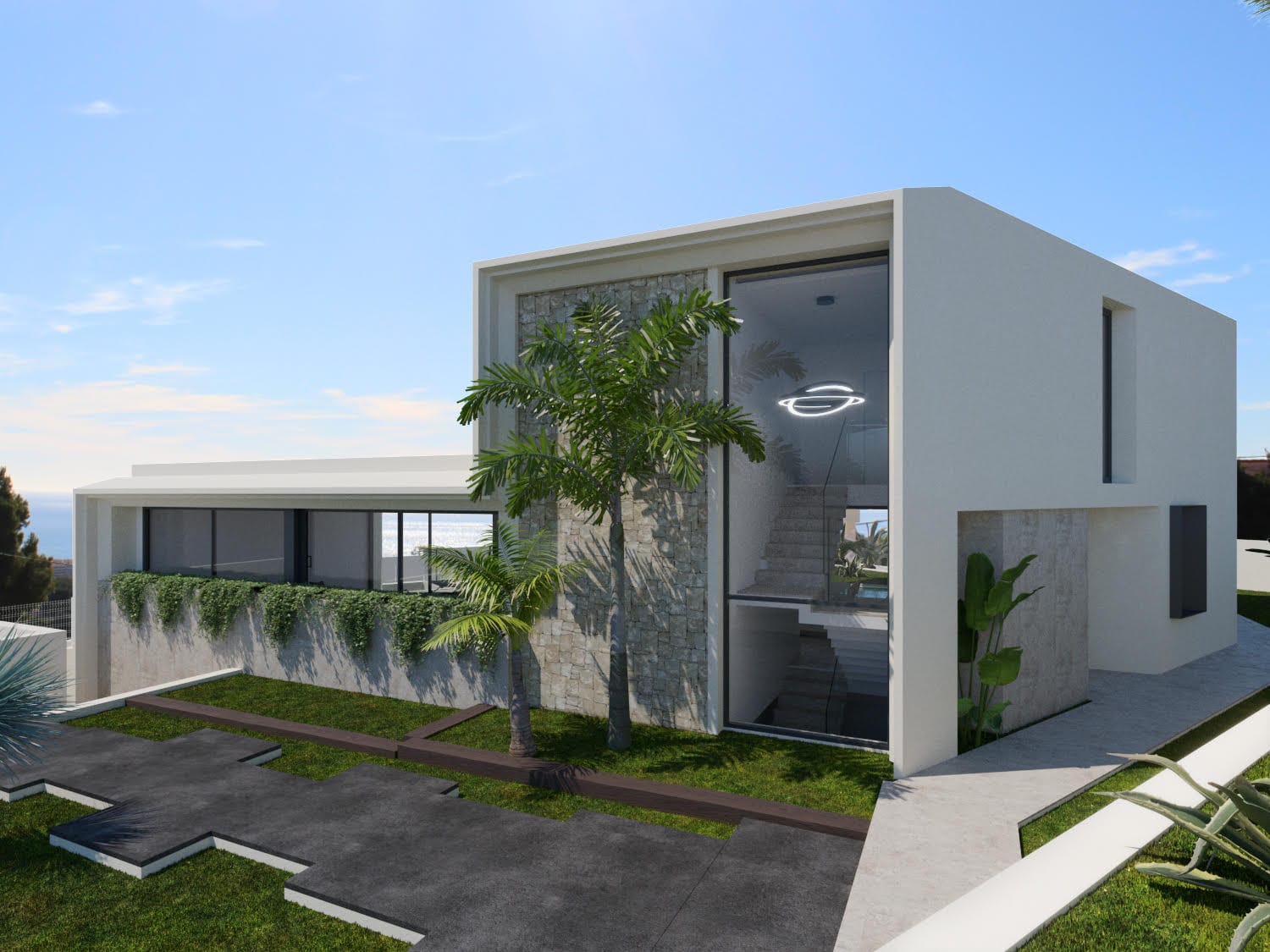 Projet de villa à vendre à Moraira avec des vues spectaculaires sur la mer