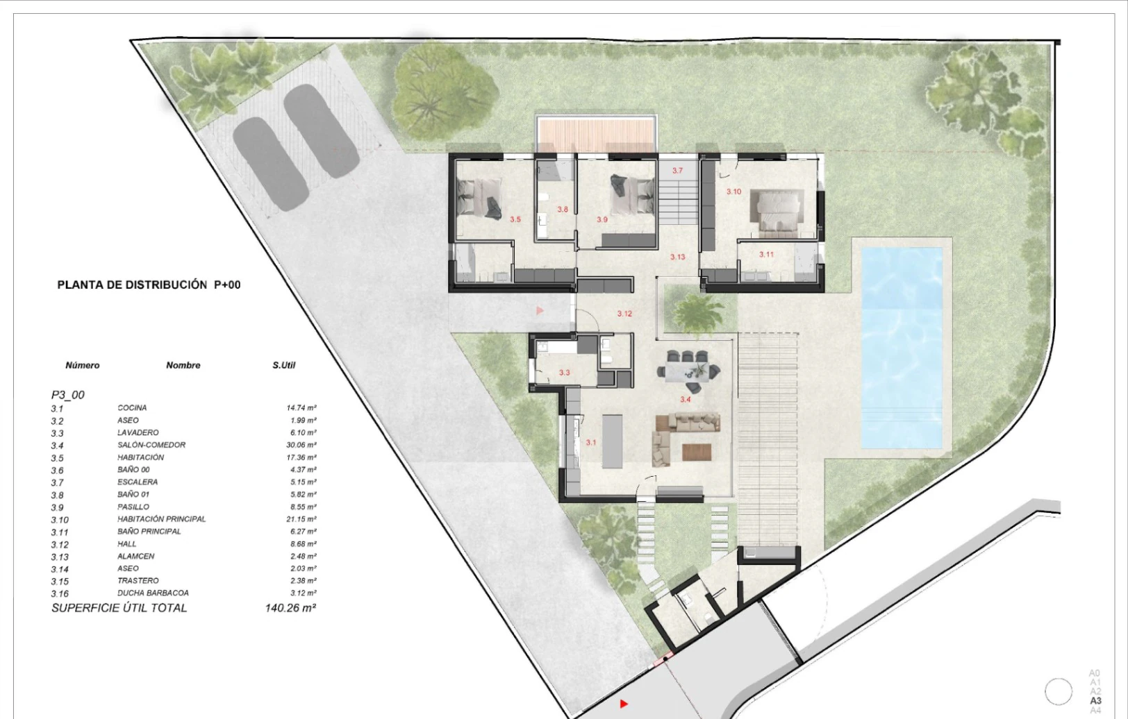 Villa en proyecto de estilo moderno y mediterráneo en Dénia.