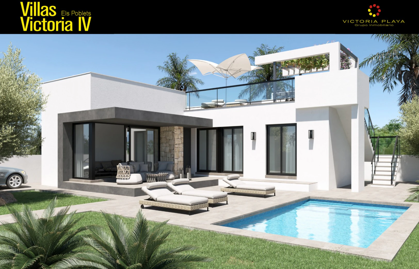 Cuatro viviendas unifamiliares con piscina privada, acabadas y llave en mano.