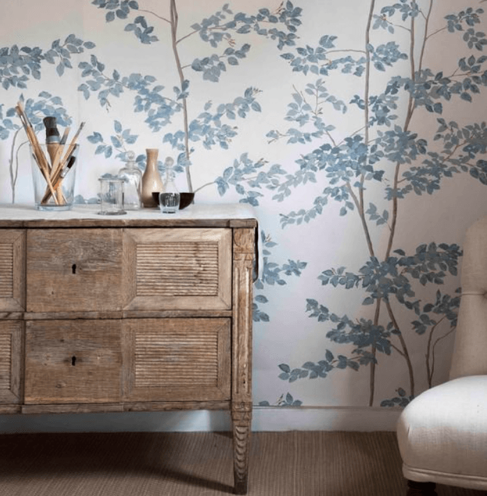 Modern botanical wallpaper.